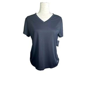 NWT Alive Magnetics Black Athleticwear Athleisure Sheer V-Neck T-Shirt Size‎ M